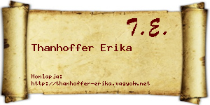 Thanhoffer Erika névjegykártya